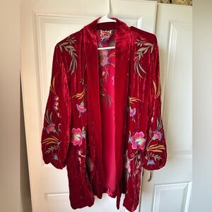 Johnny Was Red Embroidered Jacket
